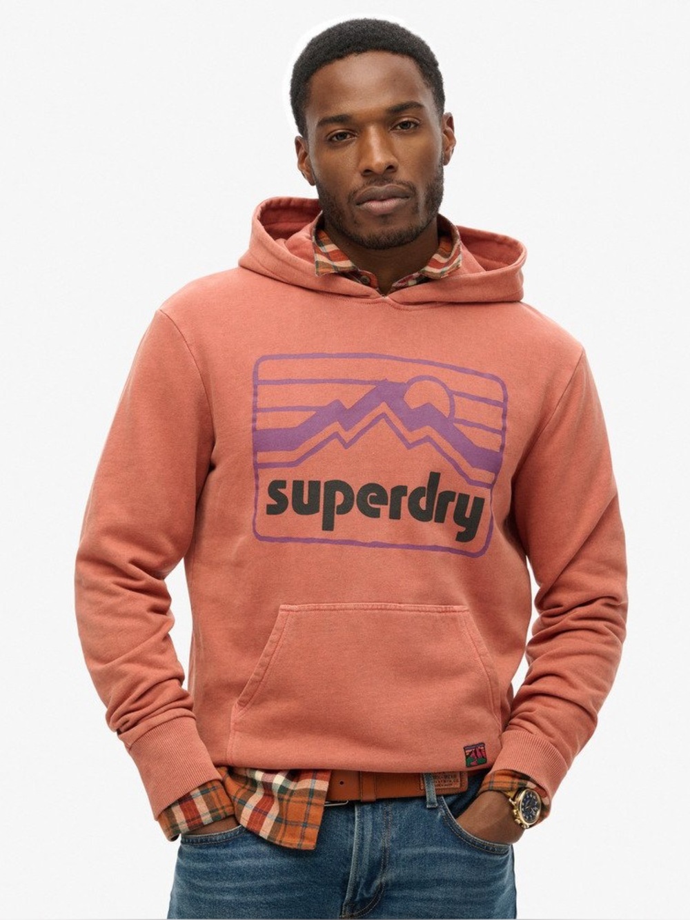 Superdry - Men’s $80 “Vintage 90s” Terrain Hoodie in Puréed Pumpkin (Size: M)